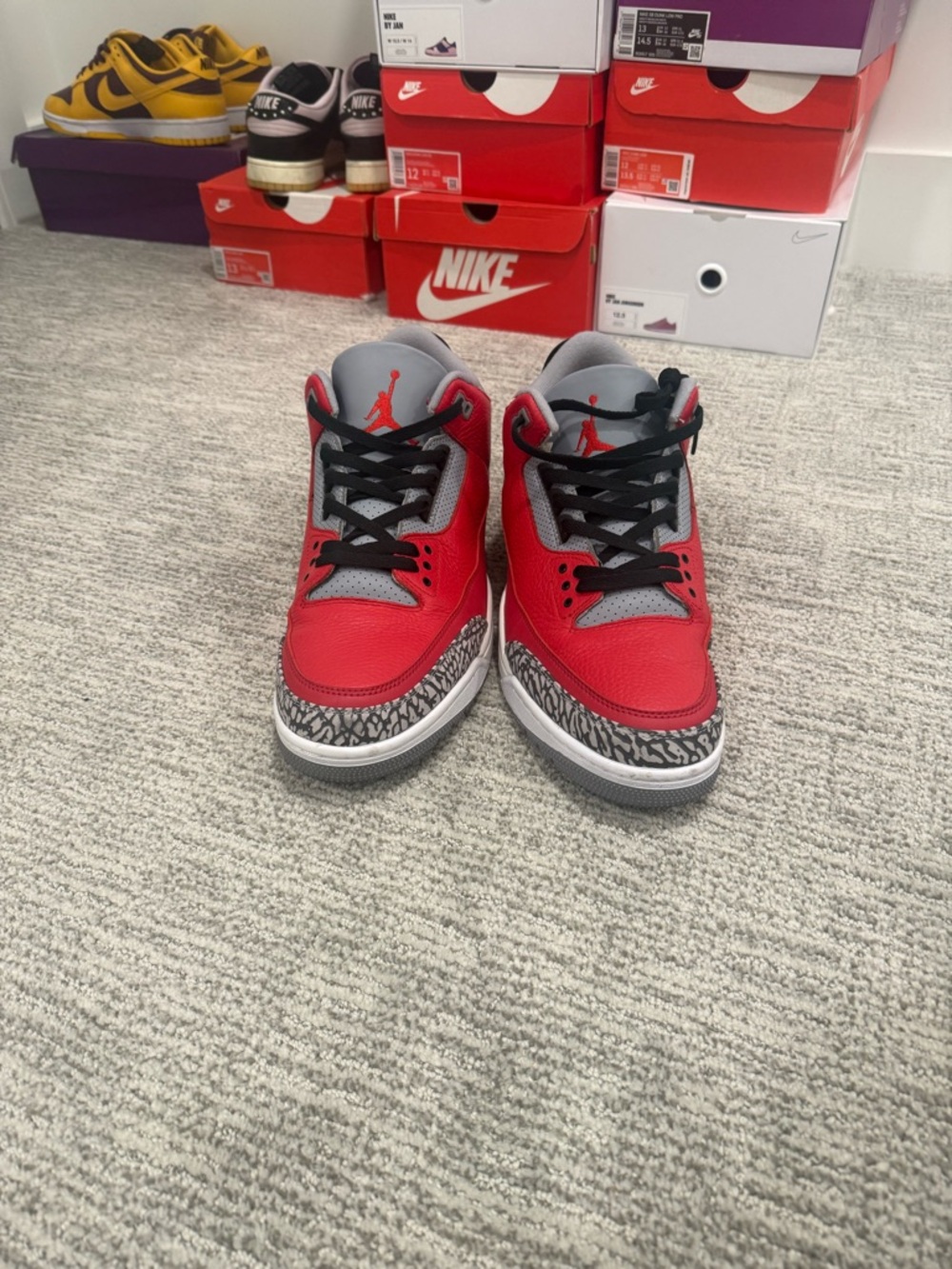 Air Jordan 3 Retro SE “Unite” Fire Red Cement Men’s Size 13 - Picture 2 of 6